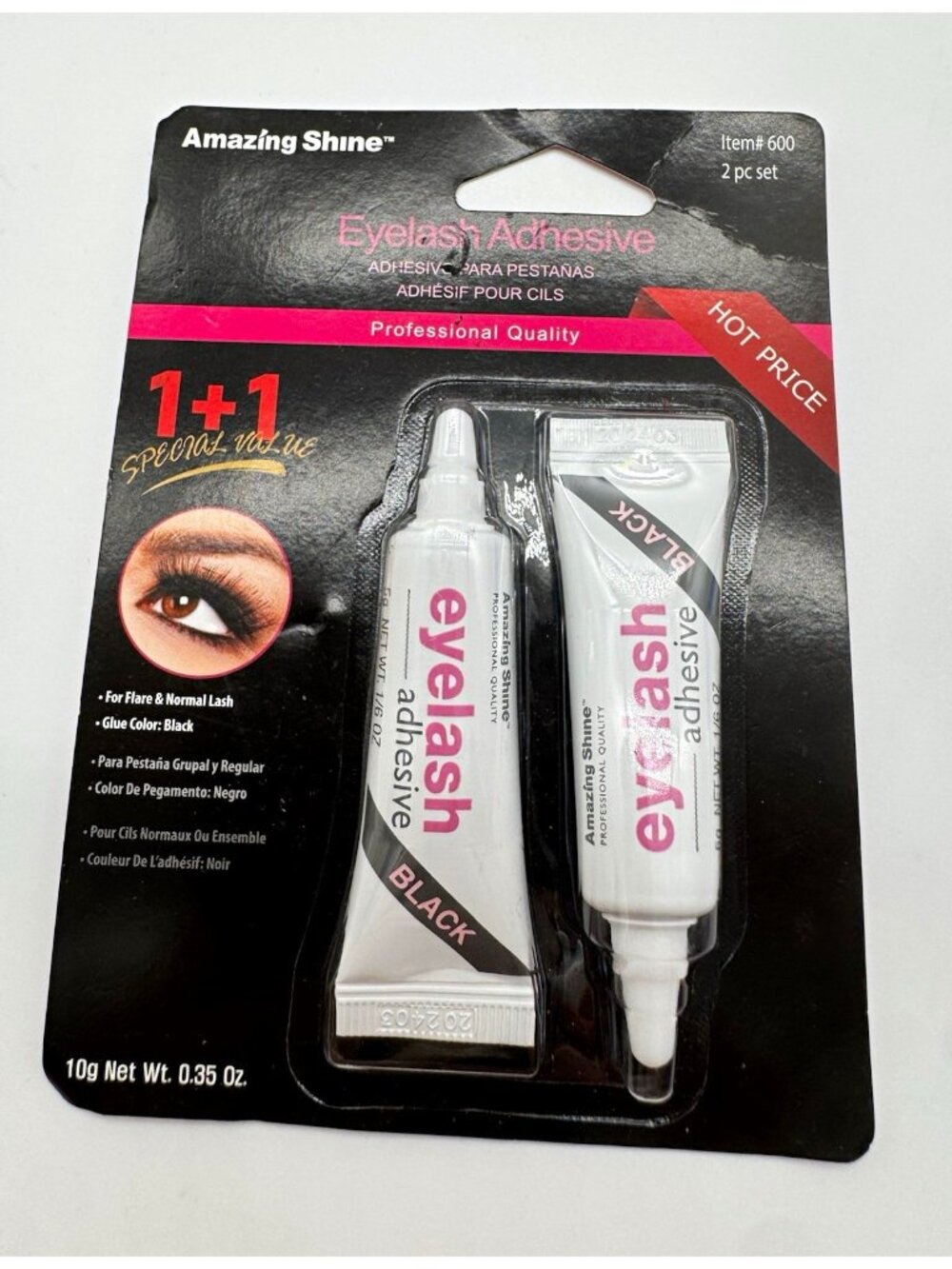 Amazing Shine Temporary Eyelash Adhesive Glue Black 2 Pc Set Item #600 New